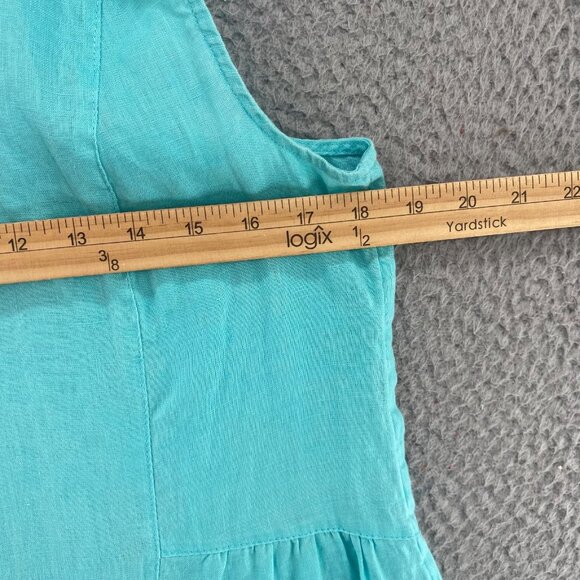 J Jill Top Womens Small Blue Love Linen Button Up Collar Sleeveless A Line Tunic - Picture 8 of 10
